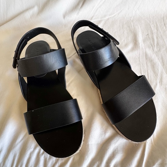 NWOT Jenni Kayne Sunday Leather Espadrille Sandals in Black Sz 38EU/US 8 - Picture 6 of 13